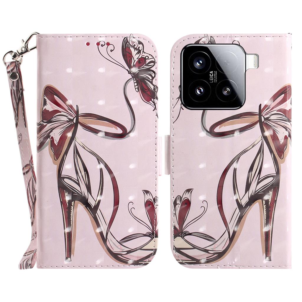 Для Xiaomi 15 Чехол с принтом, Кожаный кошелек, Чехол для телефона