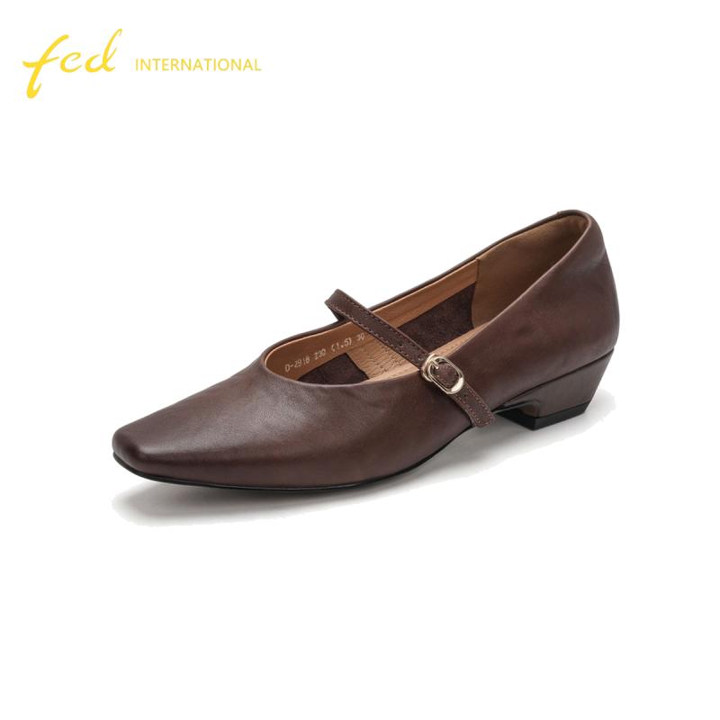 2026 New Square Head Women's Shoes Comfortable Coarse Heel Buckle Mary Jane Shoes Commuting Versatile Low Heel Women's Single Shoes