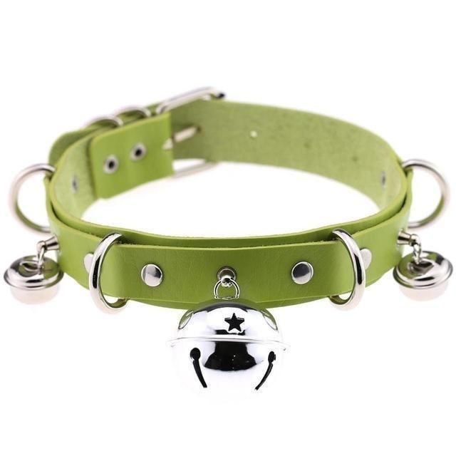 Pleather Cat Bell Collar Kitten Play Leather Collars & Leashes