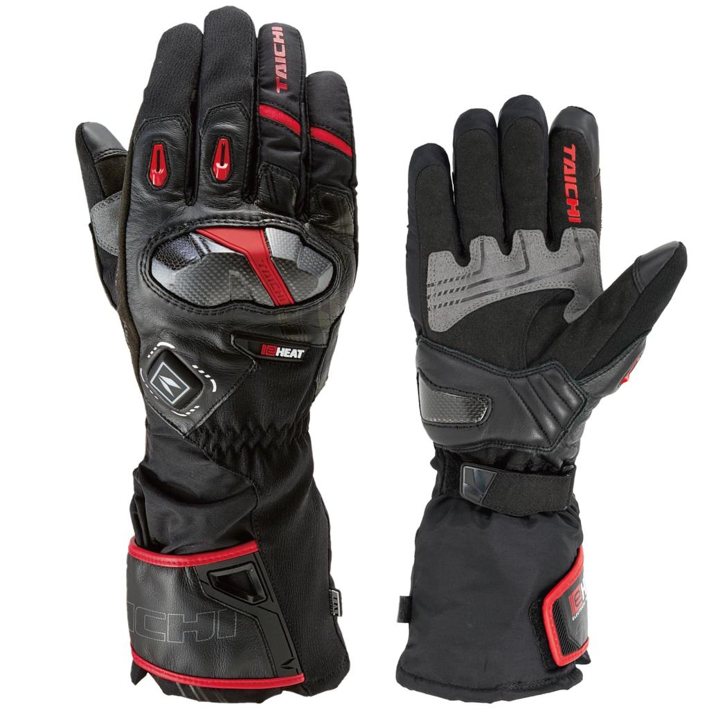 TAICHI RS Armed Motorcycle Heated Cold Touchscreen RST654 Size M e-HEAT Gloves, Autumn/Winter, Waterproof, Protection, Compatible, Built-in Protector,