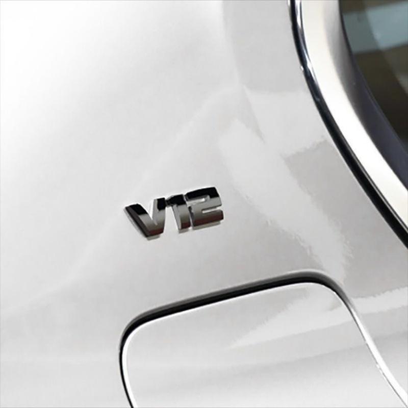New 3D Font Numbers Letters v12 Emblem for BMW M760i Series F01 F02 G11 G12 Car Trunk Nameplate Logo Sticker Black Chrome MP1