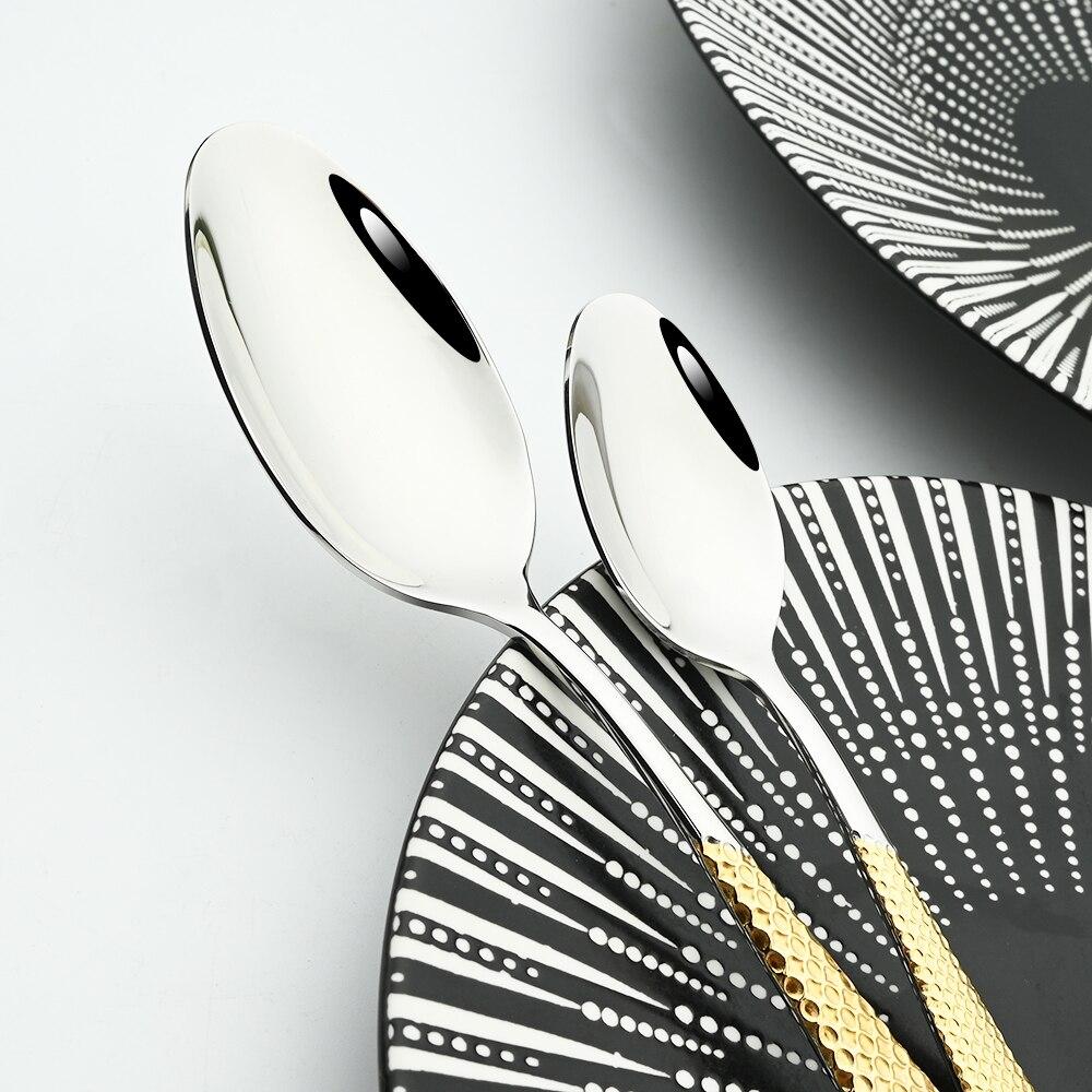 Набор кухонной посуды Нержавеющая сталь Вилка Ложки Ножи Набор столовых приборов Золото 24/16 шт. Серебро Набор столовой посуды 18/10 Нержавеющая сталь