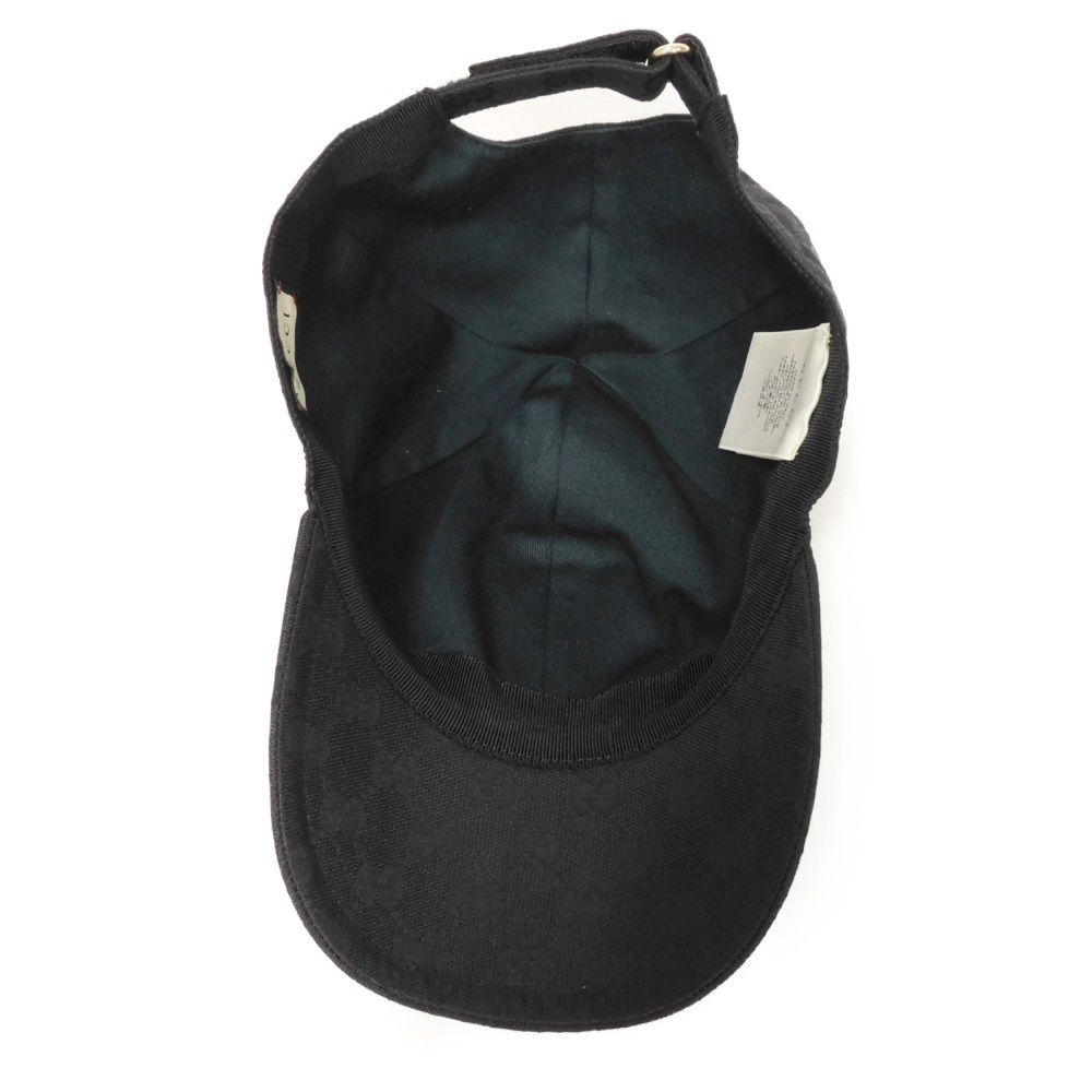 Used 9539 Logo Baseball Cap 576253 4HG53 1060 7919 Double G Gold Foil Embossed XL 23.6" GG Canvas Black Men's from