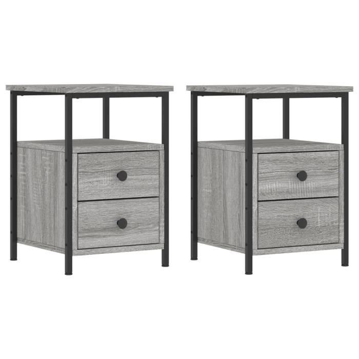VidaXL Bedside Tables 2 Pcs Sonoma Grey 34x35.5x50cm Engineered Wood 826020