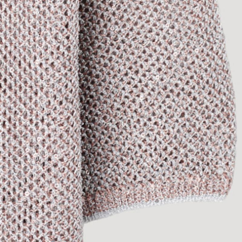 [shs Miss] Metal Round Neck Cardigan Sskcdp22020