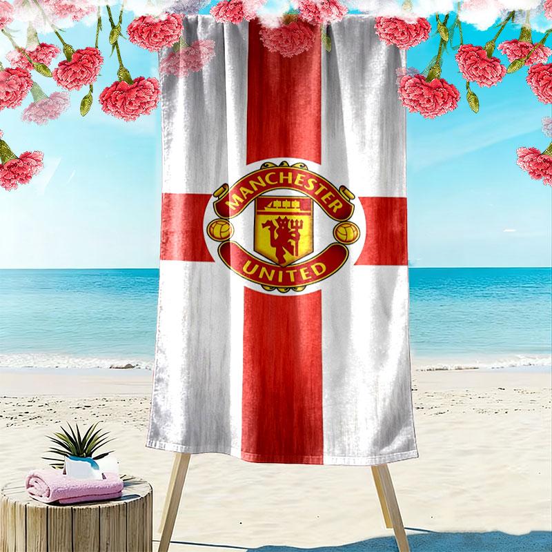 Пляжное полотенце с принтом Manchester United F, большое, мягкое, быстросохнущее, для пляжа, кемпинга, плавания