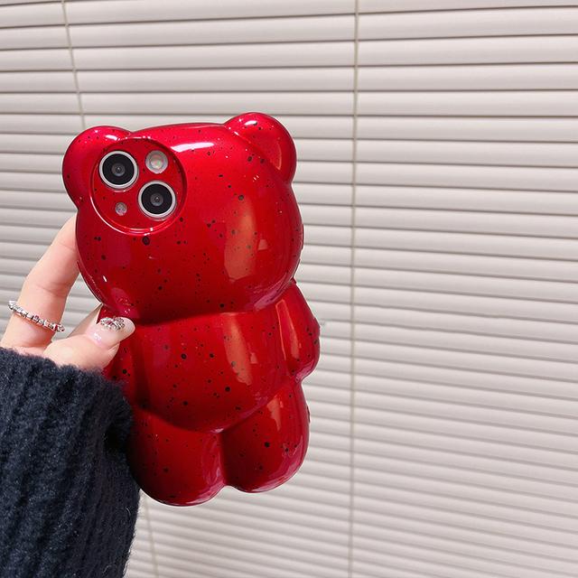 Корейский милый 3d мультяшный медведь, брызгающий чернилами, чехол для телефона для Iphone 14 13 12 11 Pro Max, противоударный мягкий чехол с прекрасным животным