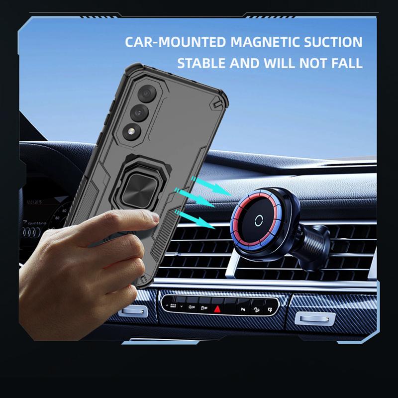 KEYSION Shockproof Armor Case for OnePlus Nord 5 5G Silicone+PC Upright Metal Live Ring Stand Phone Cover for OnePlus Nord CE5