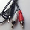 High Quality New 1m Aux Audio 3.5mm Stereo To 2 RCA Y CABLE FOR PC DVD TV VCR AVE