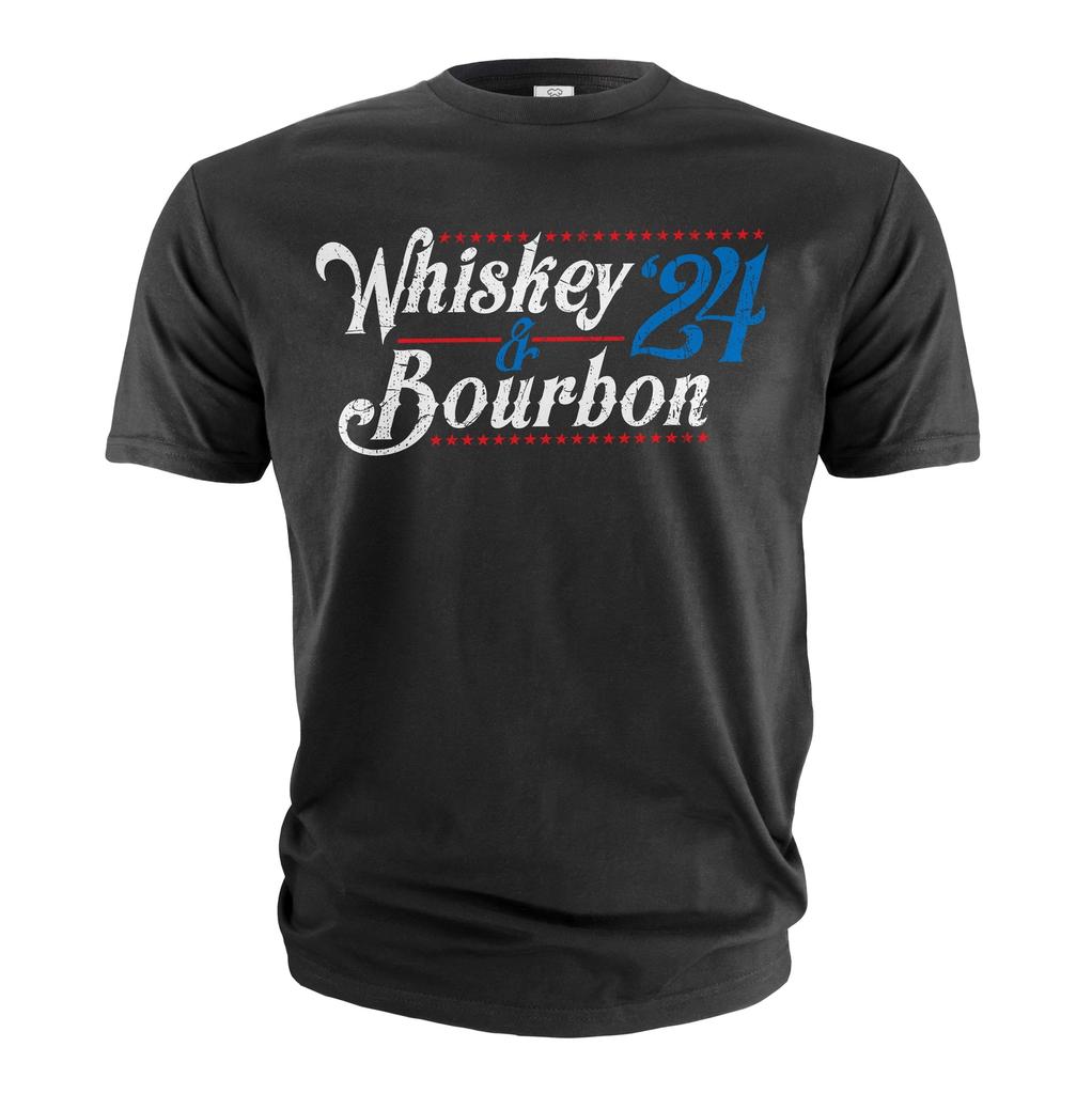 Men's Funny Whiskey Bourbon 2024 Elections Shirt Drinking Party Political Shirt