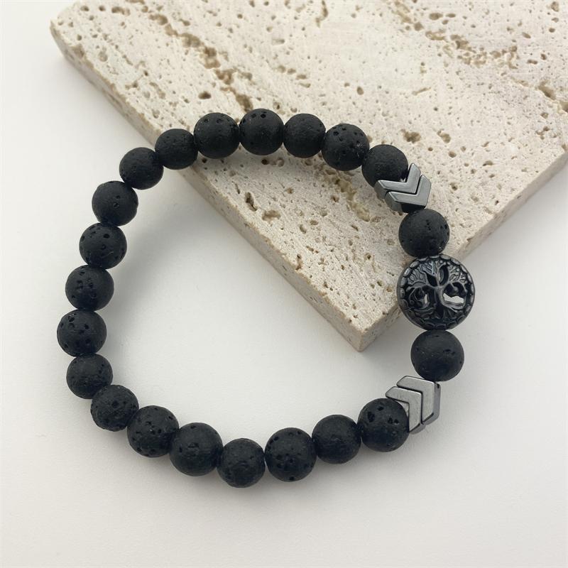 New Life Tree Bracelet For Men Women Natural Tiger Eyes Obsidian Stone Bracelet Aromatherapy Essential Oil Diffuser Bracelet Yoga Strand Jewelry