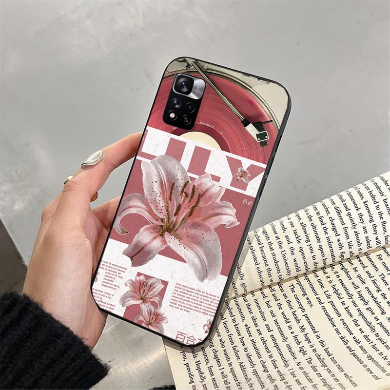 Чехол для телефона для Xiaomi Poco C71 15T 14T Pro Redmi note 15 14 14 13 Pro Redmi A5 15C 13C Масляная живопись Цветок лилии