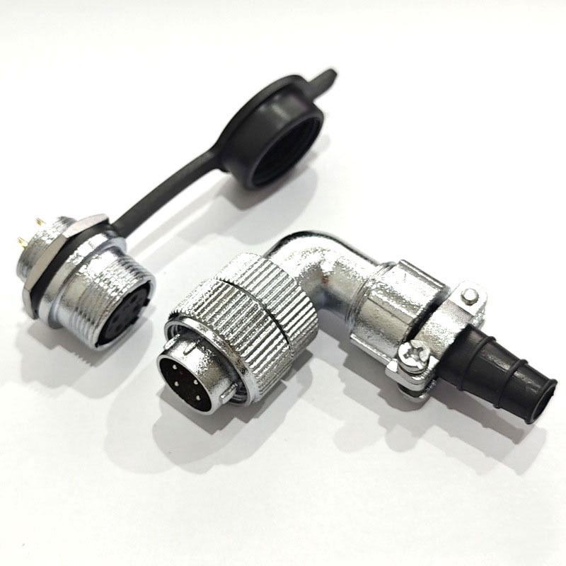 WF28 90° Male-Female Aviation Plug M28 Square Flange Waterproof IP67 Connector