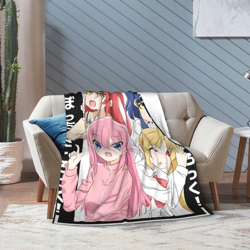 Bocchi the Rock Rock Kawaii Hitori Goto Blanket Ultra Soft Throw Blankets for Sofa 50x60 Inch Multisize Plush Thin Quilt