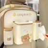NEW Cartoon Car Seat Back Storage Bag Leather Easy To Clean Car Trash Bin Storage Bag Multi-functional Storage Bag