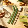 8mm High Borosilicate Glass Straw 3Pcs Reusable Eco Friendly Drinking Straws Set Bubble Tea Smoothies Bar Accessories