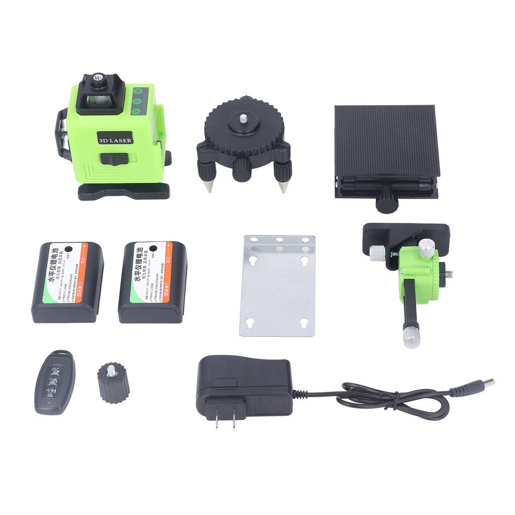 16-линейный перекрестный лазерный нивелир, самовыравнивающийся, горизонтальный, вертикальный, зеленый световой уровень 3x360 градусов