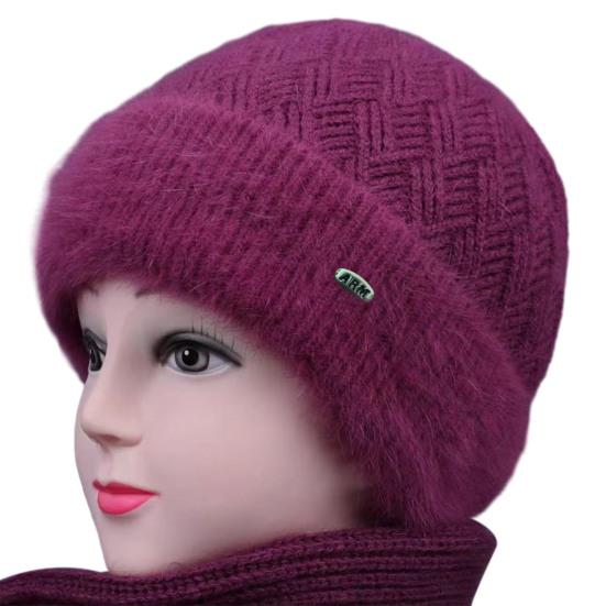 Зимняя шерстяная шапка для пожилых людей среднего возраста, утолщенная шапка-бини с флисовой подкладкой для мамы, теплая вязаная шапка для бабушки