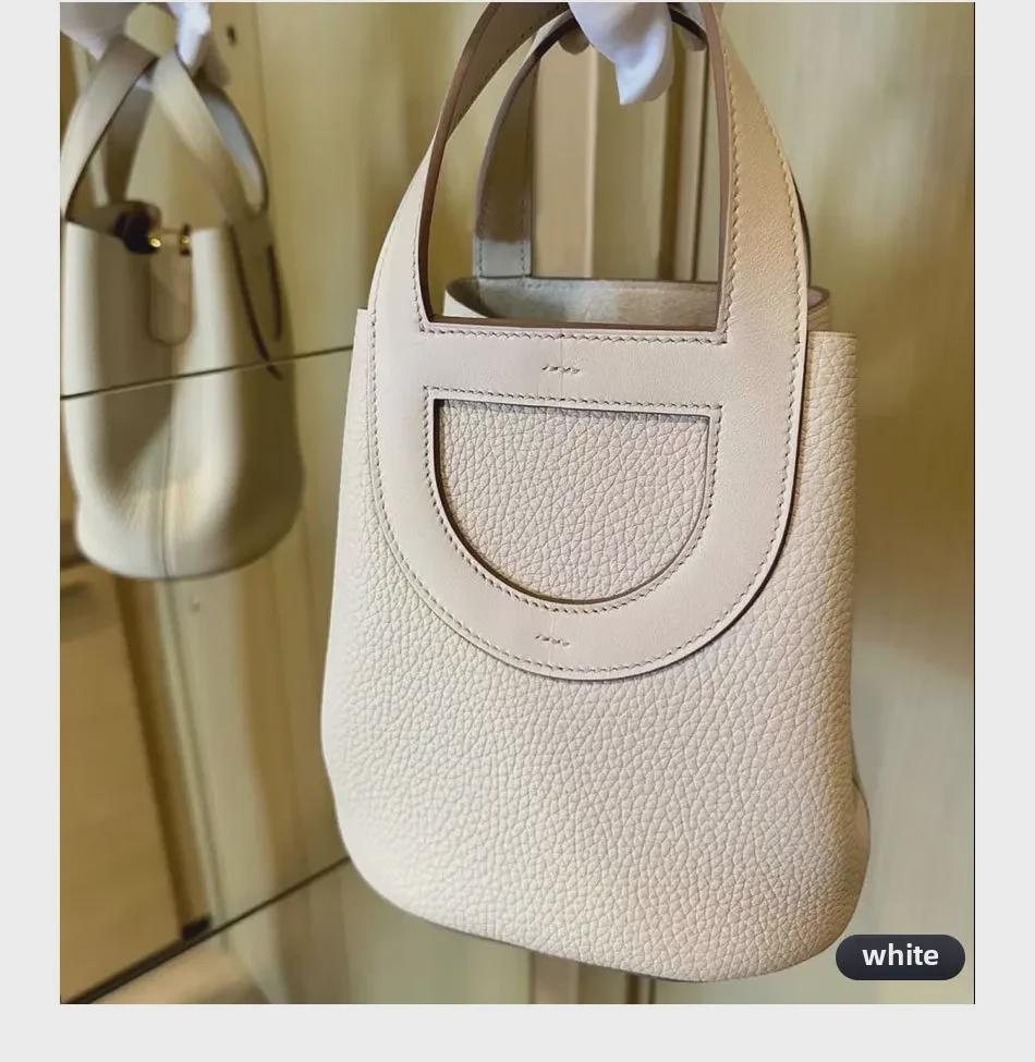 2023 Женская сумка-ведро большой вместимости Pig Nose, первый слой из коровьей кожи, стиль Commuter