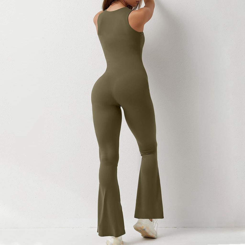 Women's Wide Leg Jumpsuit Women's Sleeveless Sexy Tight Casual Bodysuit Fitness Clothing