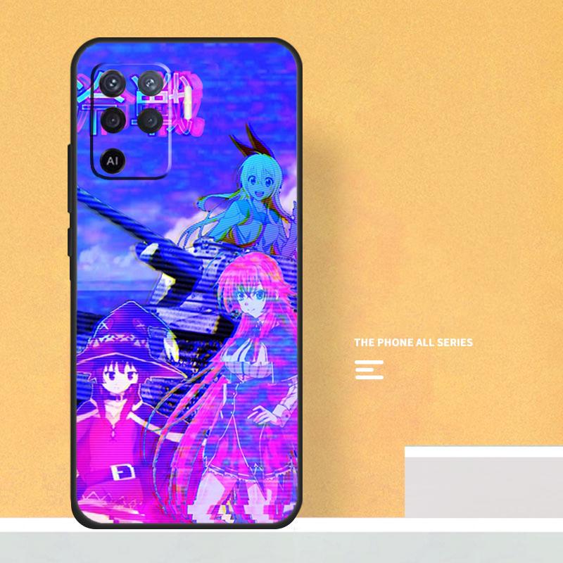 Vaporwave Glitch Anime Case For Oppo A40 A60 A80 A78 A98 A58 A38 A18 A54 A74 A94 A96 A76 A16 A15 A17 A57 A5 A6 Pro