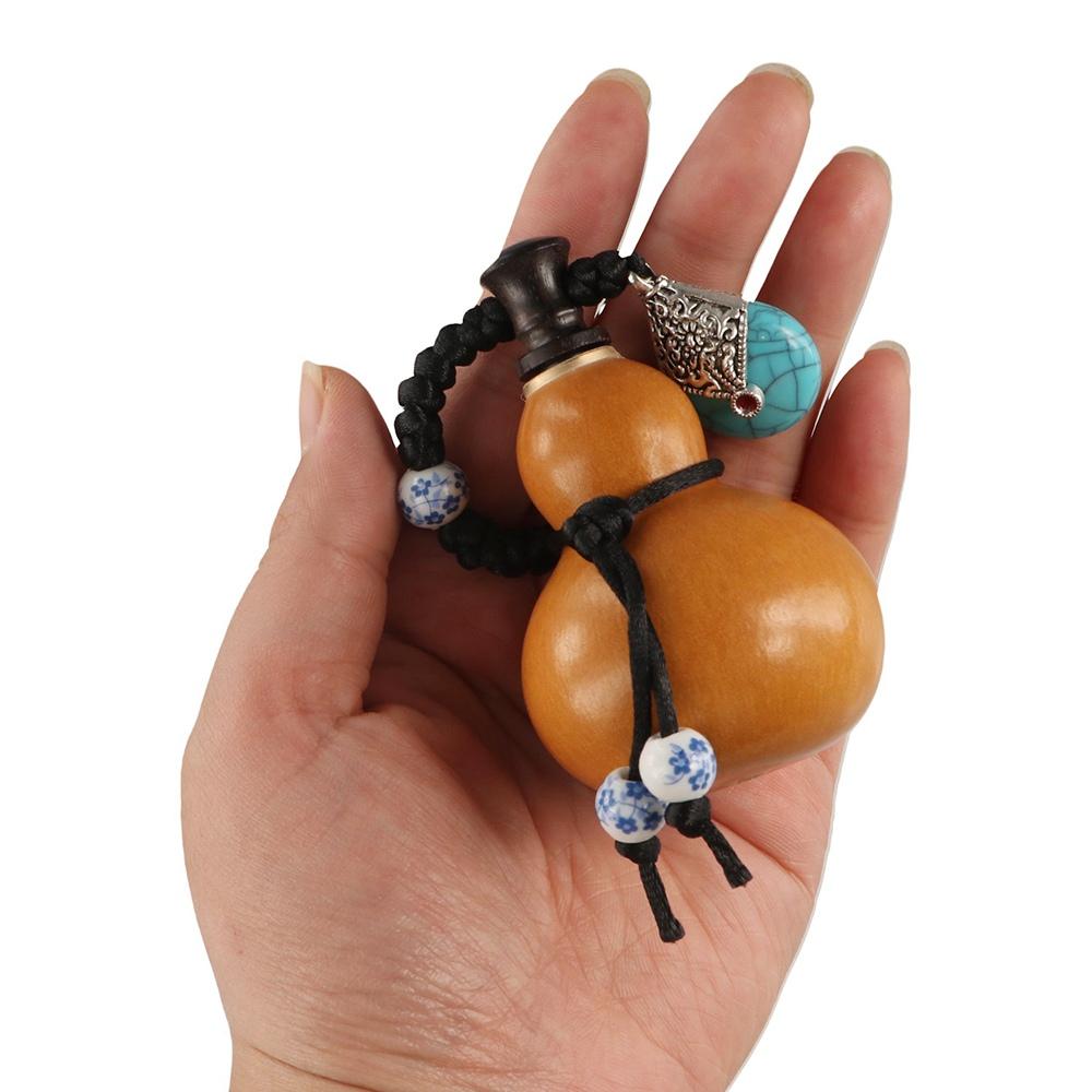 Retro Wood Gourd Hanging Decor Natural Gourd Pendant Portable Water Bottle Outdoor