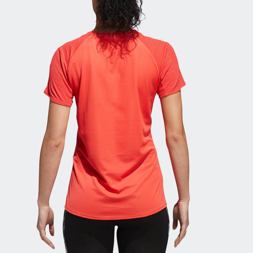 Adidas Серия Спортивный Стиль Дышащий Пуловер с Круглым Вырезом Футболка с Коротким Рукавом Дофамин Женские Футболки Натуральный-Кораллово-Розовый CW4063