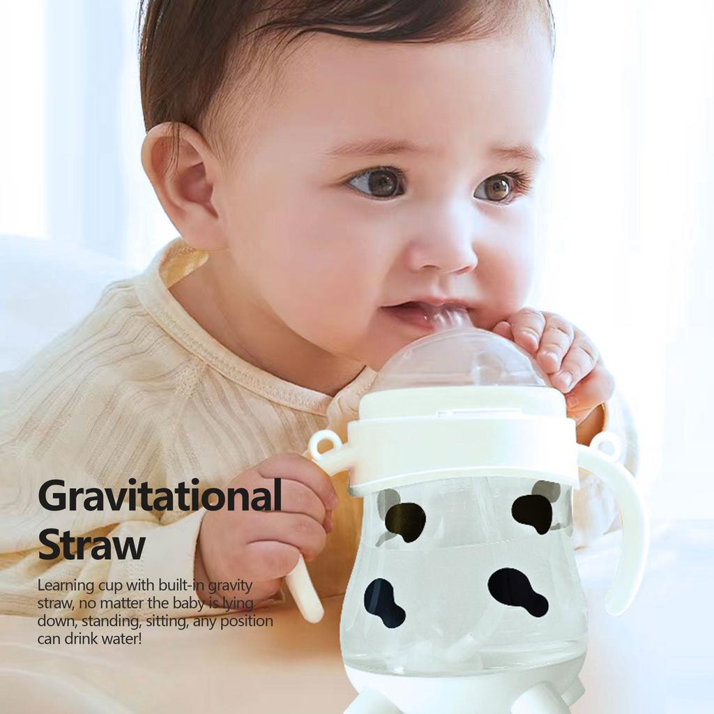 270ml Cute Bottle Straw Mug 0-36 Months Covering All Ages With Handle PP Material Drop-proof and Lightweight Bisphenol-free