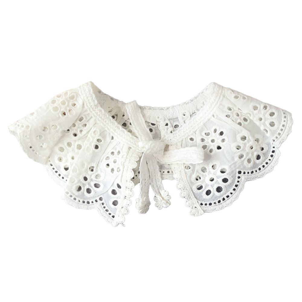 Detachable Kids Girls Lace Scarf Shawl Hollow Embroidered with Shoulder Straps Baby Children Fake Collar 3-8Y