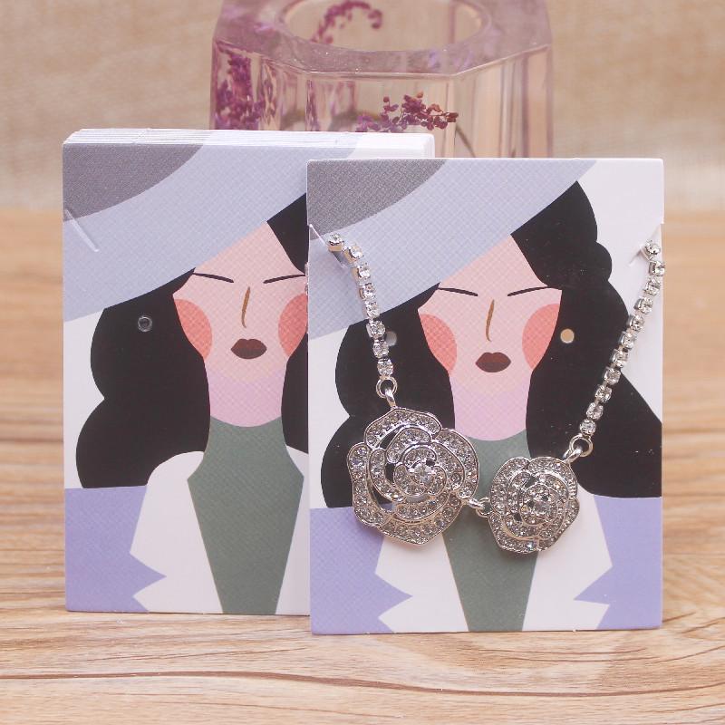 Комплект украшений Zerong из 50 предметов, упаковка карточек, серьги и ожерелья в цветочном стиле, демонстрационные карточки