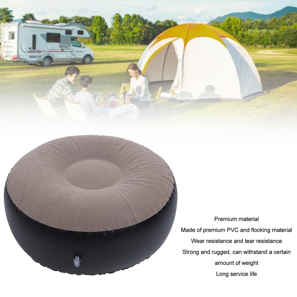 1 шт. Надувной флокированный табурет, многоцелевой, легкий, эргономичный дизайн, круглый, портативный, надувной табурет для путешествий, кемпинга