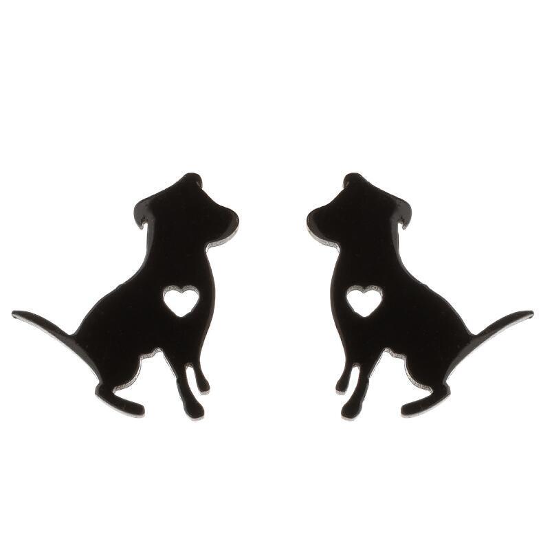 In-Style Cute Stainless Steel Small Animal Earrings: French Fashion Rabbit, Cat, Dog & Goldfish Designs for Women