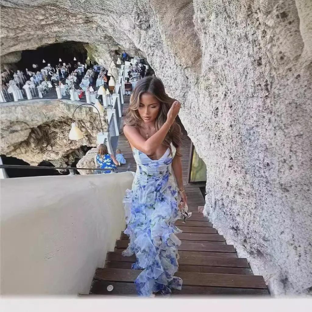 Женское вечернее платье без бретелек из шифона «Сказка», весна/лето 2024 г. — европейская и американская мода