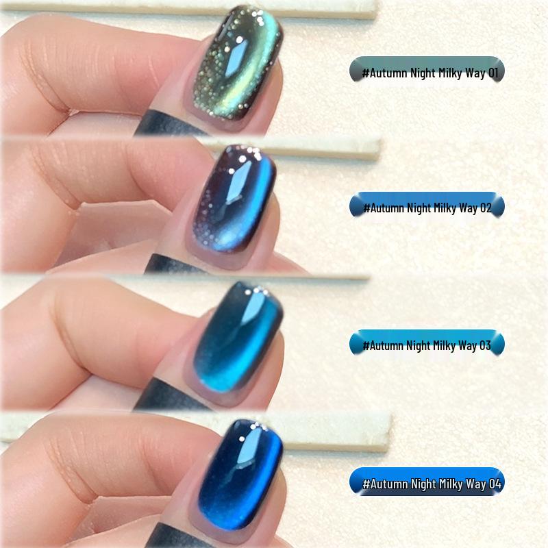 Ennisi Autumn Night Star River Cat Eye Nail Gel: Black, Chocolate Brown, Blue Bead Shades for 2025 A/W
