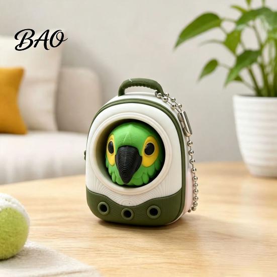 Desktop Stress Reliever Animal Backpack Clicker Fidget Toy, Dog Cat Penguin Parrot Tactile Toy Finger Clicker, Relief Handbag Decorative Accessory