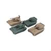 4 Pieces 1/144 Scale Armored Tank Toy 4D Model DIY Assemble Tracked Crawler Chariot for Party