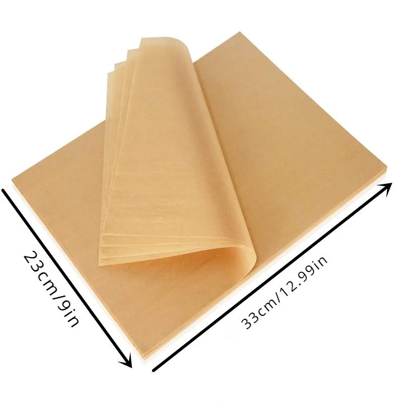 100 Pcs Parchment Paper Food Grade Baking Sheets Non-Stick Oil-Proof Parchment Baking Paper Oven Liner Sheet BBQ Pad Wax Paper