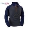 Men's Fleece Warm V-neck Zipper Sweatshirt  Outdoor Sports Coats Pullover Men's Casual Outwear