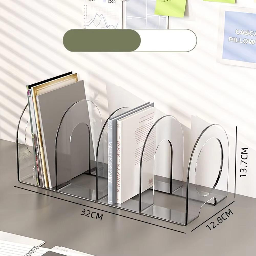 Save Space Handle Bookends Transparent Divider Book Stand Minimalism Desk Storage Rack