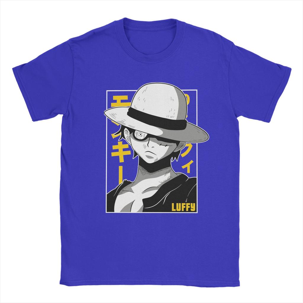 Monkey D luffy T Shirt for Men Pure Cotton Leisure TShirt O Neck Ones Pieces Tees Short Sleeve Clothes Gift Idea