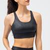 Женский бюстгальтер для йоги, спортивные тренировки, укороченный топ для бега, мягкий повседневный жилет без косточек, черный