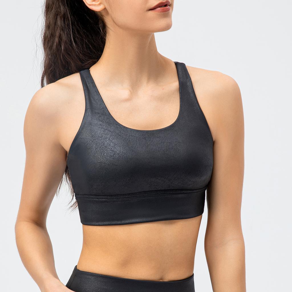 Женский бюстгальтер для йоги, спортивные тренировки, укороченный топ для бега, мягкий повседневный жилет без косточек, черный