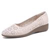 Fashion GKTINOO White Genuine Leather Ladies Breathable Summer Shoes Women Flats Slip-On Loafers Round Toe Soft Flat Shoes Casual