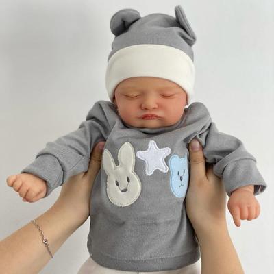BZDOLL 19 дюймов 48 см Спящая кукла Реборн с кожей, расписанной 3D-красками, и видимыми венами, девочка, мягкие виниловые конечности, тканевое тело, игрушка для детей, подарок на день рождения