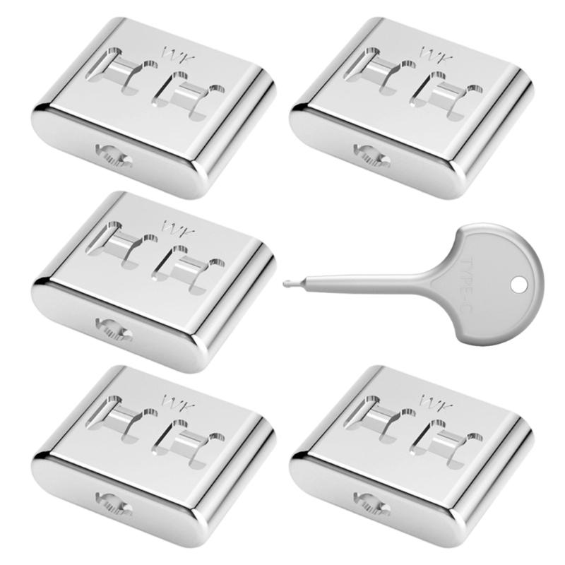 Замок для порта Type-C от кражи Блокираторы порта USB C Защита данных со съемным ключом-пломбой Металлическая конструкция, устойчивая к коррозии