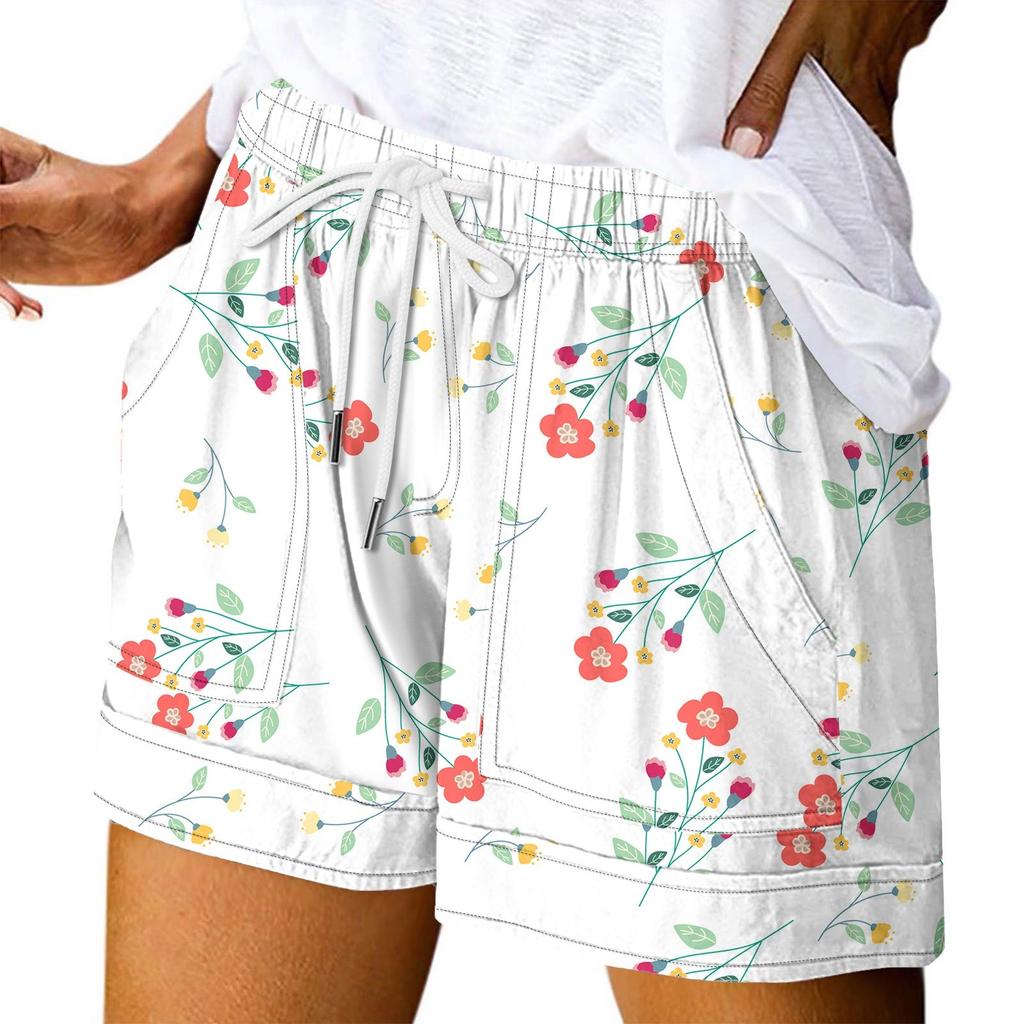 Женские повседневные летние эластичные пляжные шорты с принтом повседневные шорты