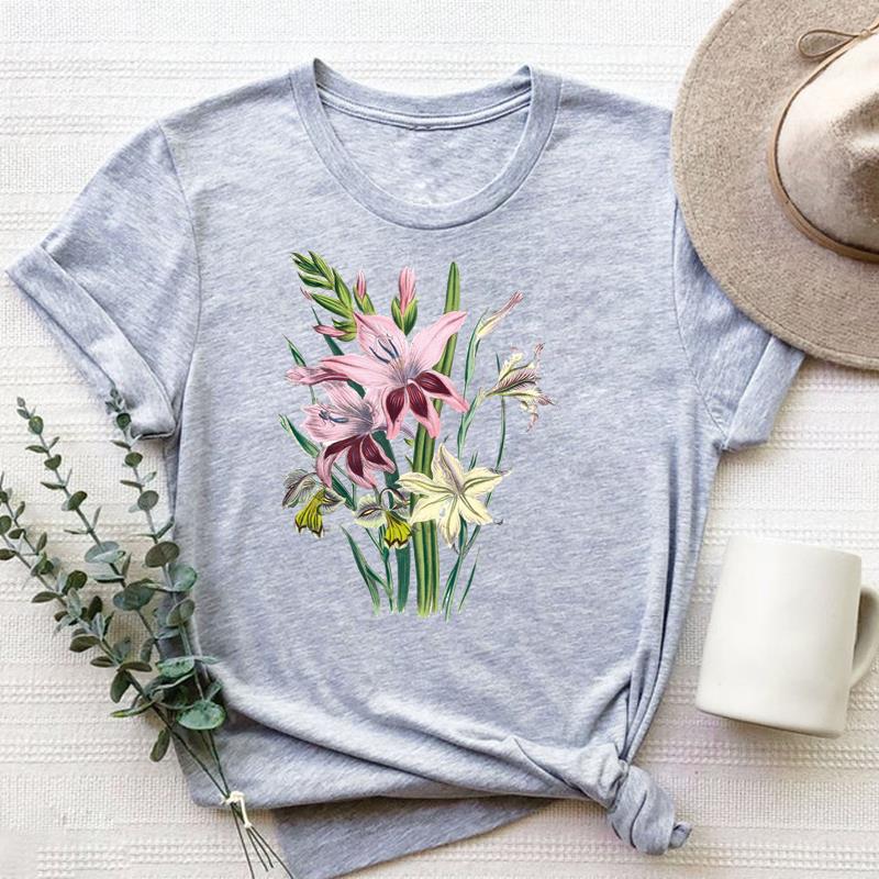 Одежда с акварельным цветком, повседневная футболка с коротким рукавом в стиле 90-х, милый стиль, женская футболка с принтом, модная футболка