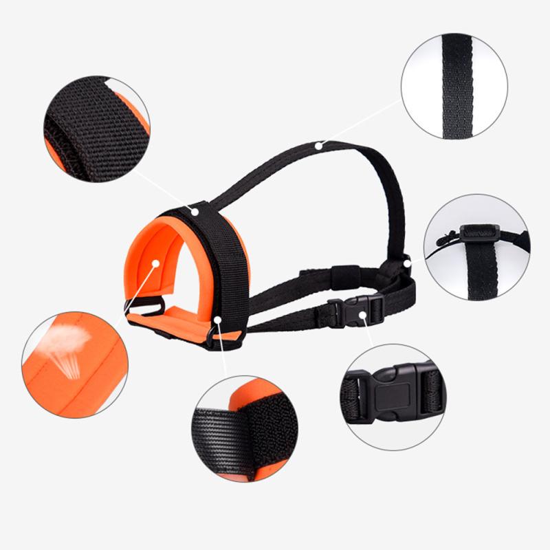 Насадка на рот для домашних животных, регулируемая, дышащая, против укуса, против лая, намордники для больших, средних, маленьких собак