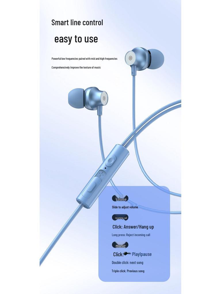 Проводные металлические внутриканальные наушники с разъемами 3,5 мм и Type-C - Тяжелый бас и управление с мобильного телефона