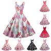Women's Fashion Valentine's Day Printed Sexy Strapless Gothic Cocktail Dress Punk, Vintage Dress.